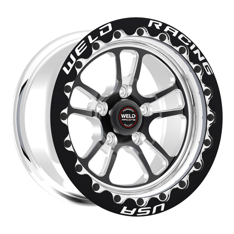 Weld S70 RT-S 17x10.5in / 5x120 BP / 7.7in. BS - Black Center - Polished Shell Wheel