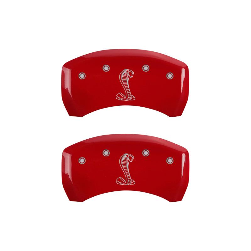 MGP Rear set 2 Caliper Covers Engraved Rear Tiffany Snake Red finish silver ch 10010RSNKRD