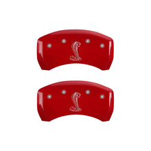 Load image into Gallery viewer, MGP Rear set 2 Caliper Covers Engraved Rear Tiffany Snake Red finish silver ch 10010RSNKRD