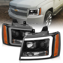 Load image into Gallery viewer, ANZO 07-14 Chevy Tahoe Projector Headlights w/ Plank Style Design Black w/ Amber - GTR Auto