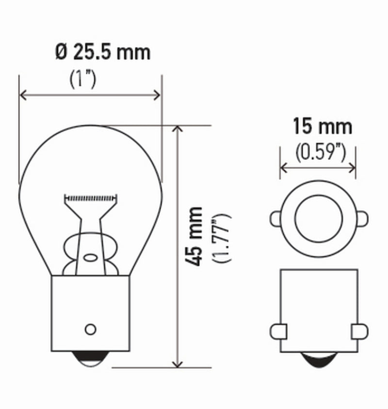 Hella Bulb 1141 12V 18W Ba15S S8 (2) - GTR Auto