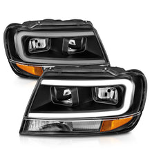 Load image into Gallery viewer, ANZO 99-04 Jeep Grand Cherokee Crystal Headlights - w/ Light Bar Black Housing - GTR Auto