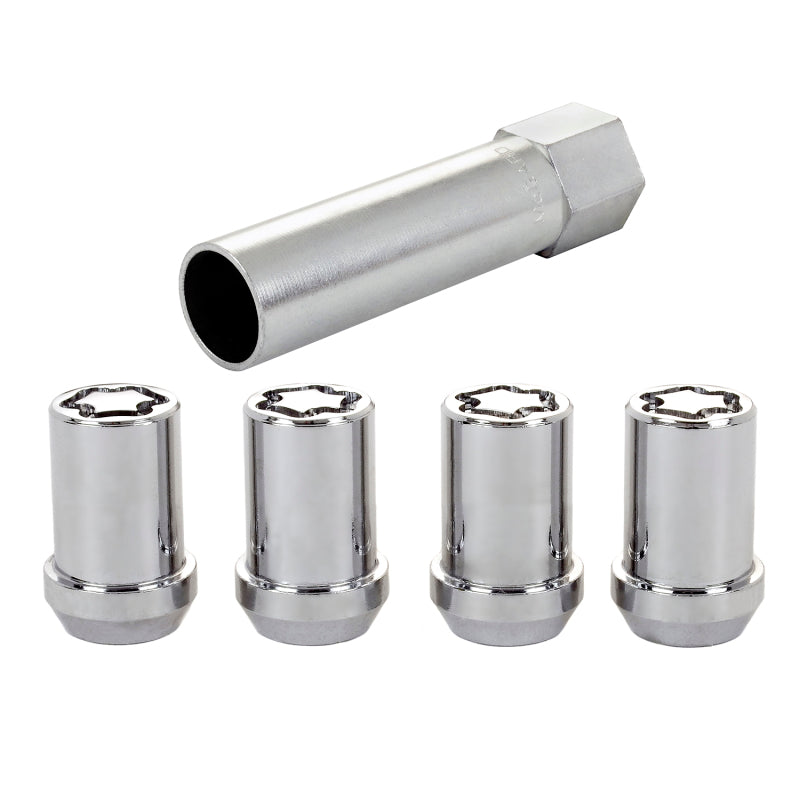 McGard Wheel Lock Nut Set - 4pk. (Tuner / Cone Seat) M12X1.5 / 13/16 Hex / 1.24in. Length - Chrome - GTR Auto