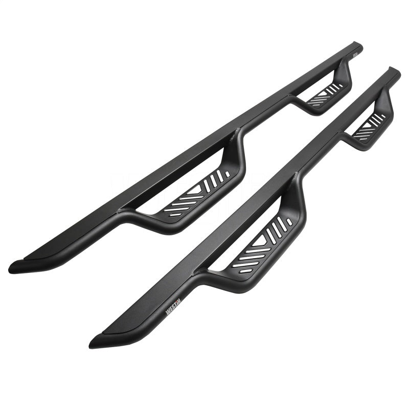 Westin 19-22 Chevrolet Silverado / GMC Sierra Crew Cab Outlaw Nerf Step Bars - Textured Black - GTR Auto