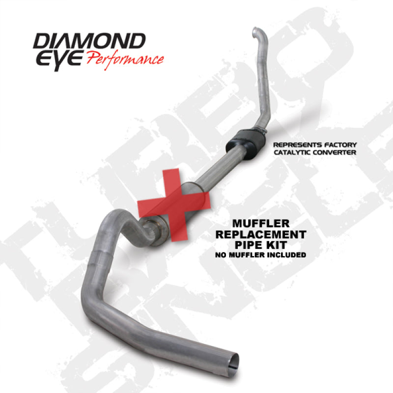 Diamond Eye KIT 4in MFLR RPLCMENT PIPE TB SGL ALUM 94-97 5 7 3L F250/F350 PWRSTROKE NFS W CARB STDS - GTR Auto