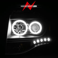 Load image into Gallery viewer, ANZO 2007-2014 Ford Expedition Projector Headlights w/ Halo Black - GTR Auto