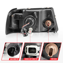 Load image into Gallery viewer, ANZO 2001-2011 Ford Ranger Crystal Headlights w/ Light Bar Black Housing - GTR Auto