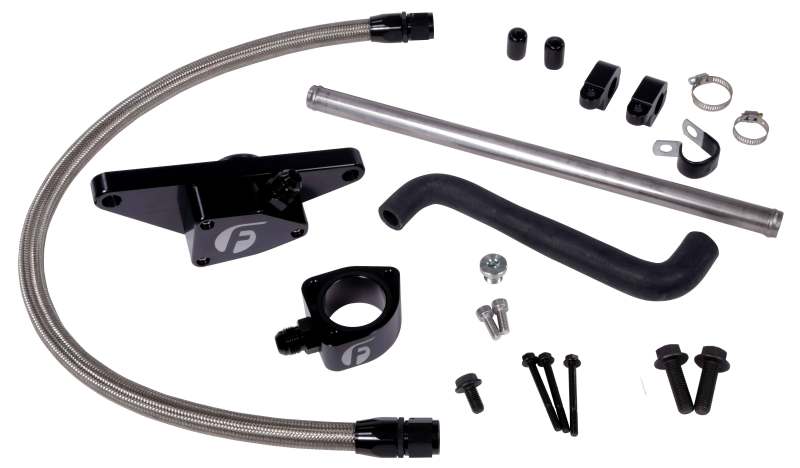 Fleece Performance 03-05 Auto Trans Cummins Coolant Bypass Kit w/ Stainless Steel Braided Line - GTR Auto