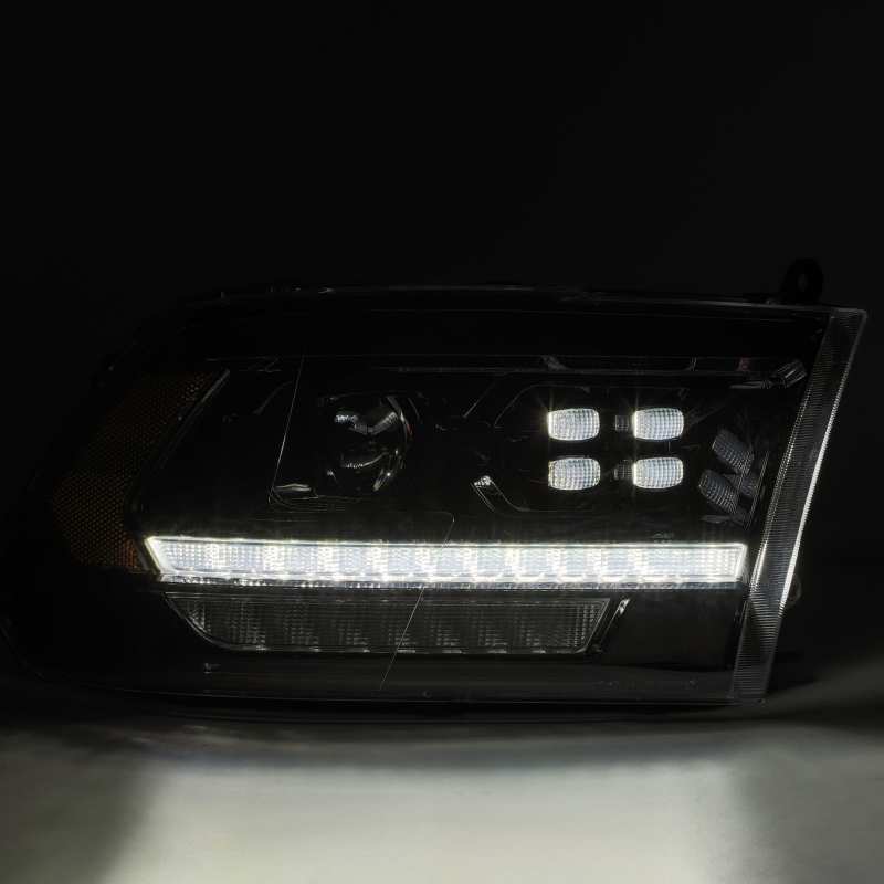 AlphaRex 09-18 Dodge Ram 2500 LUXX LED Proj Headlights Plank Style Black w/Activ Light/DRL - GTR Auto