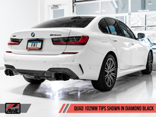 Load image into Gallery viewer, AWE Tuning 2019+ BMW M340i (G20) Non-Resonated Touring Edition Exhaust - Quad Diamond Black Tips - GTR Auto