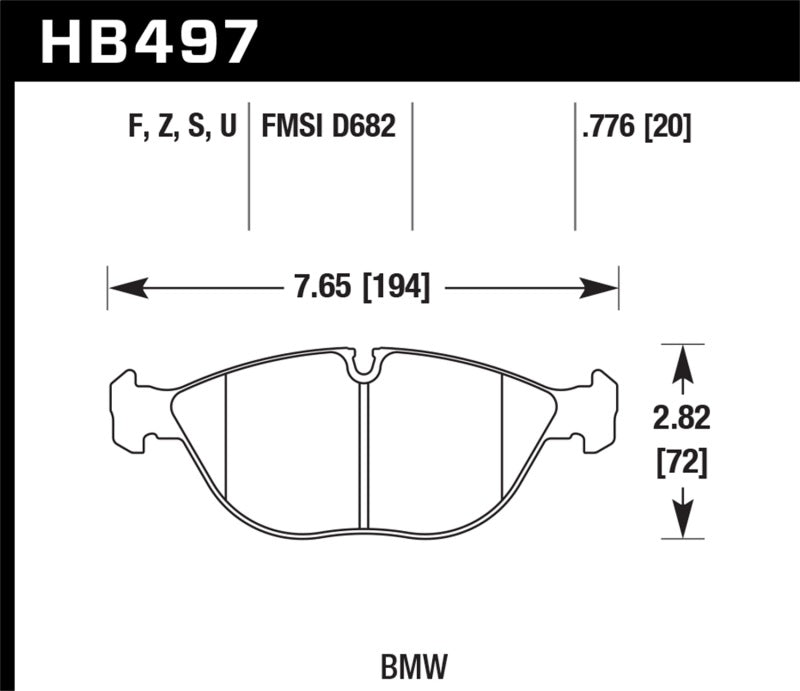Hawk 99-09 / 11-12 Mercedes SL Class HPS 5.0 Front Brake Pads KHB497B.776