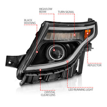Load image into Gallery viewer, ANZO 11-15 Ford Explorer (w/Factory Halogen HL Only) Projector Headlights w/Light Bar Black Housing - GTR Auto