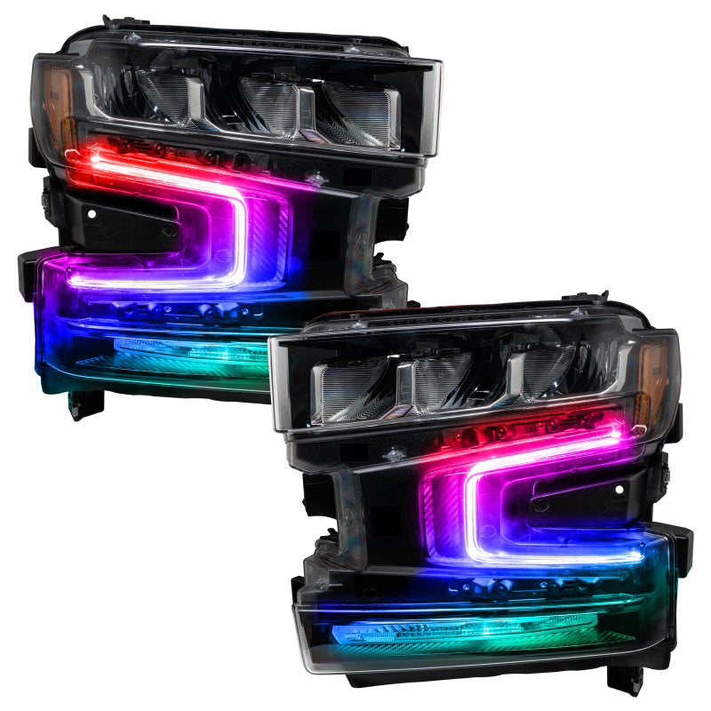 Oracle 19-21 Chevy Silverado 1500 RGB+W Headlight DRL Upgrade Kit - ColorSHIFT 2 - GTR Auto