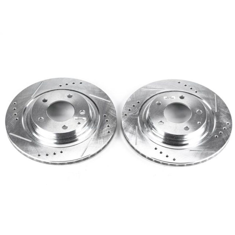 Power Stop 93-95 Mazda RX-7 Rear Evolution Drilled & Slotted Rotors - Pair - GTR Auto