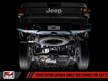 Load image into Gallery viewer, AWE Tuning 20-21 Jeep Gladiator JT 3.6L Tread Edition Cat-Back Single Side Exhaust - Diamond Blk Ti - GTR Auto