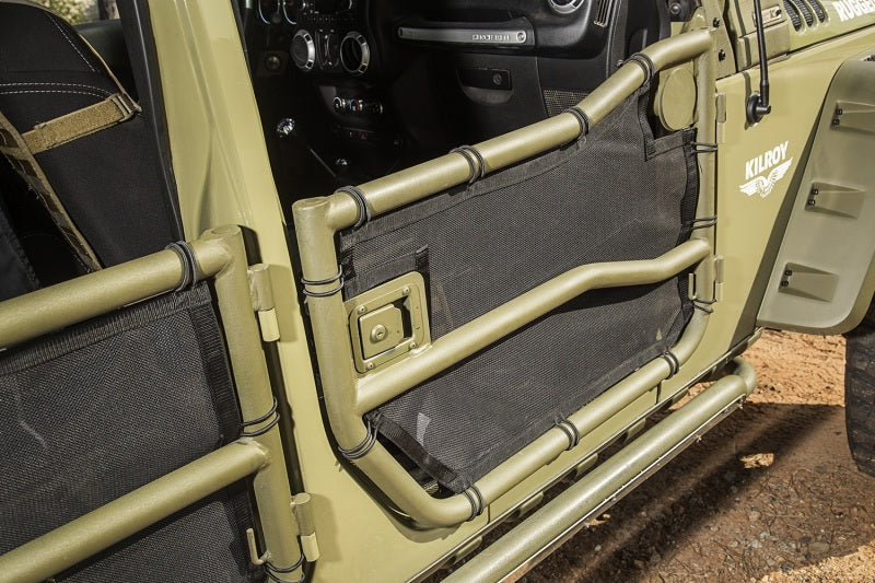 Rugged Ridge Tube Door Covers Front Pair Black 07-18 Jeep Wrangler JK/JKU 13579.50