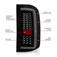Load image into Gallery viewer, ANZO 2007-2013 Chevrolet Silverado1500/ 2500/ 3500 LED Tail Lights w/ Light Bar Black Housing Smoke - GTR Auto