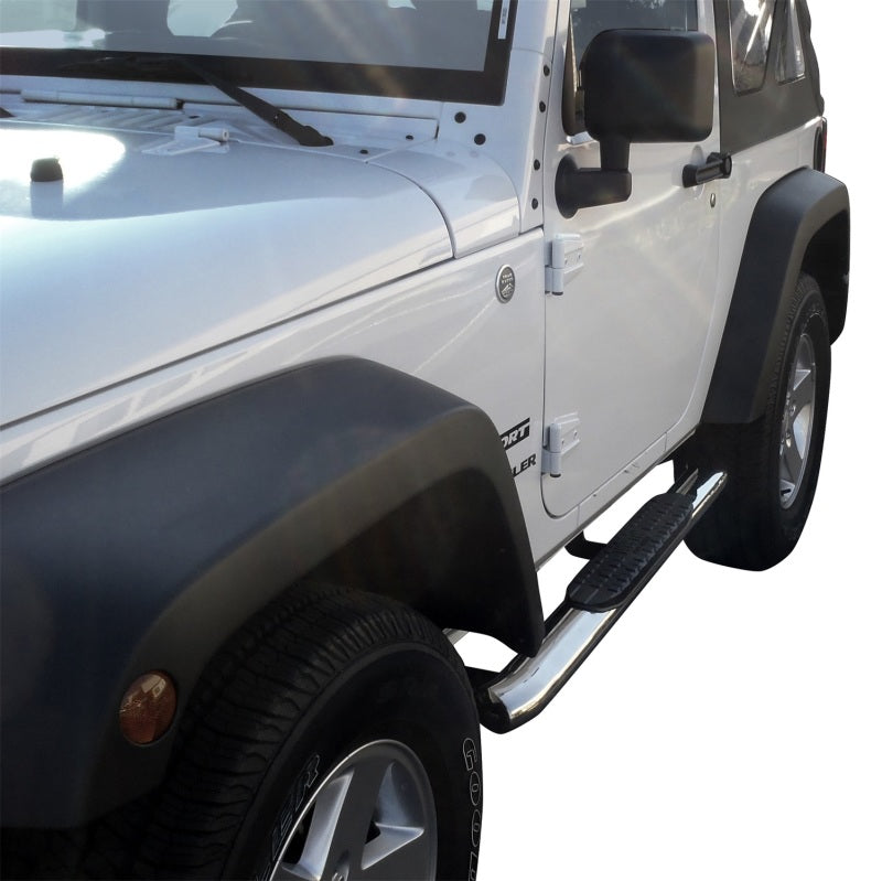 Westin 2007-2017 Jeep Wrangler 2dr PRO TRAXX 4 Oval Nerf Step Bars - SS - GTR Auto