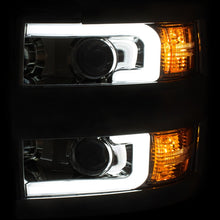 Load image into Gallery viewer, ANZO 2015-2016 Chevrolet Silverado Projector Headlights w/ Plank Style Design Chrome w/ Amber - GTR Auto