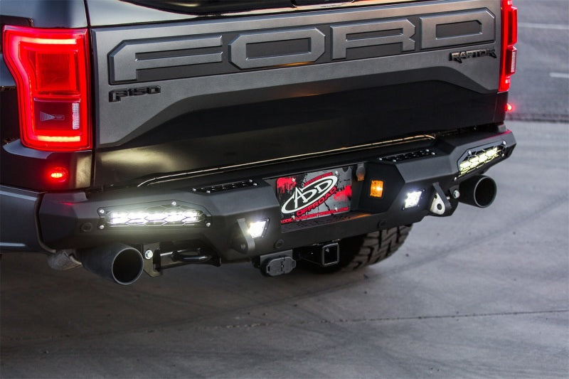 Addictive Desert Designs 17-18 Ford F-150 Raptor HoneyBadger Rear Bumper w/ 10in SR LED Mounts - GTR Auto