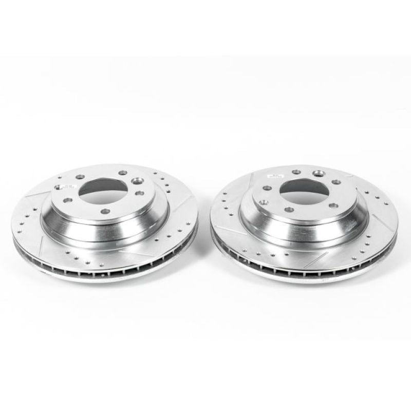 Power Stop 07-15 Audi Q7 Rear Evolution Drilled & Slotted Rotors - Pair - GTR Auto