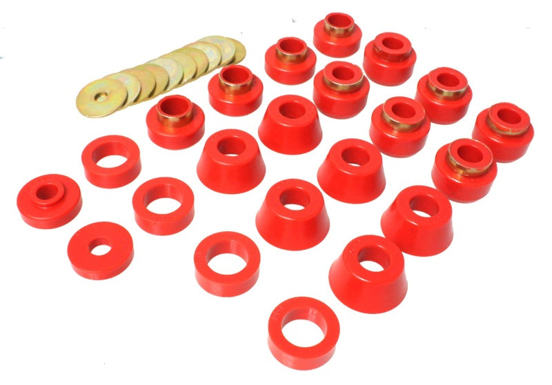 Energy Suspension Body Mounts - Red - GTR Auto