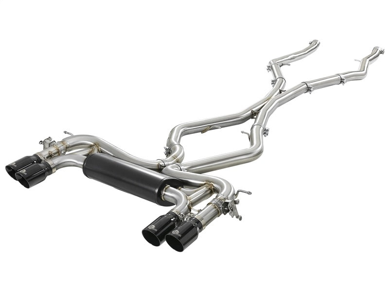 aFe MACH Force-Xp 3.5in. 304 SS C/B Exhaust System 15-18 BMW X5 M (F85) V8-4.4L (tt) - Black Tip - GTR Auto