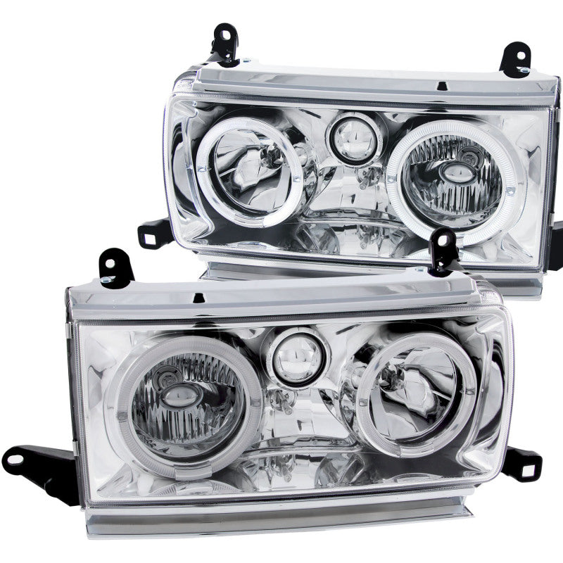 ANZO 1991-1994 Toyota Land Cruiser Crystal Headlights w/ Halo Chrome - GTR Auto