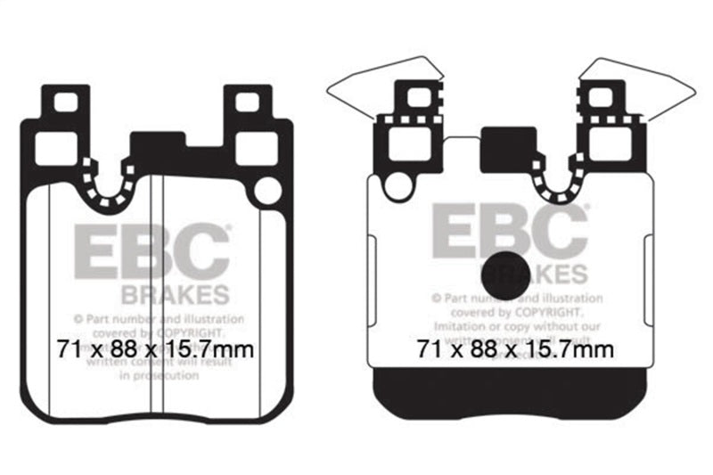 EBC 14+ BMW M3 3.0 Twin Turbo (F80) Yellowstuff Rear Brake Pads - GTR Auto