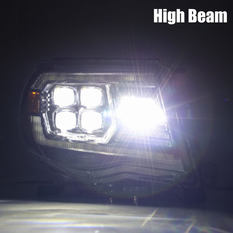 AlphaRex 05-11 Toyota Tacoma NOVA LED Projector Headlights Plank Style Black w/Activation Light/DRL - GTR Auto