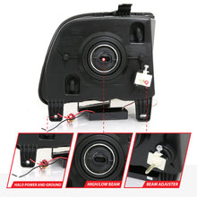 Load image into Gallery viewer, ANZO 2005-2009 Ford Mustang Crystal Headlights w/ Halo Black (CCFL) - GTR Auto
