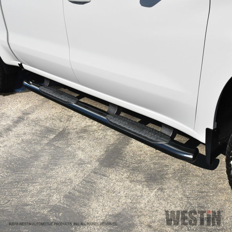 Westin 2019 Chevrolet Silverado/Sierra 1500 Crew Cab Non LD PRO TRAXX 5 Oval Nerf Step Bars - Black - GTR Auto