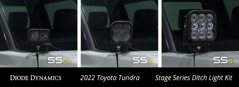 Diode Dynamics 2022 Toyota Tundra C2 Pro Stage Series Ditch Light Kit- Yellow Combo - GTR Auto