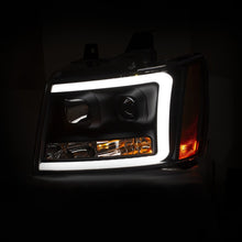 Load image into Gallery viewer, ANZO 07-14 Chevy Tahoe Projector Headlights w/ Plank Style Design Black w/ Amber - GTR Auto