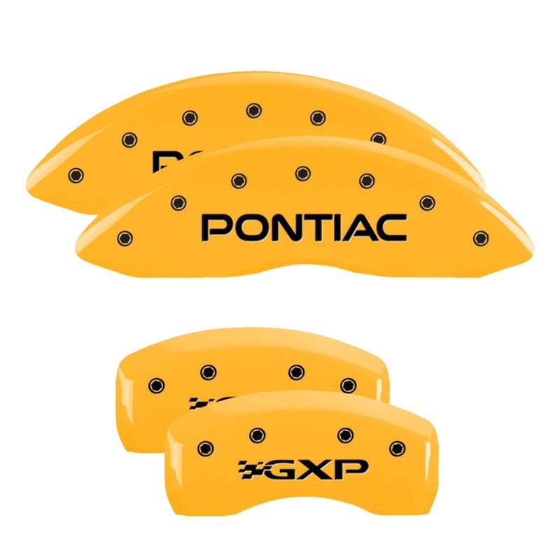 MGP 4 Caliper Covers Engraved Front & Rear Pontiac Yellow Finish Black Char 2001 Pontiac Firebird 18028SPOPYL