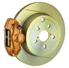Load image into Gallery viewer, Brembo 08-14 WRX Rear GT BBK 2 Piston Cast 2pc 316 x20 1pc Rotor Slotted Type1 - Gold 2E5.5002A4