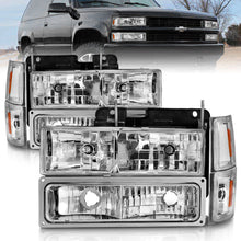 Load image into Gallery viewer, ANZO 88-98 Chevrolet C1500 Crystal Headlights Chrome w/ Signal and Side Marker Lights - GTR Auto