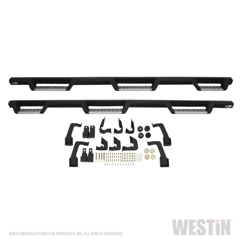 Westin 14-18 Chevrolet Silverado 1500 DC 6.5ft Bed HDX Stainless Drop W2W Nerf Step Bars - Tex. Blk - GTR Auto