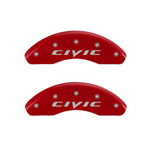 Load image into Gallery viewer, MGP 4 Caliper Covers Engraved Front &amp; Rear MGP Yellow Finish Black Char 2008 Honda Civic
