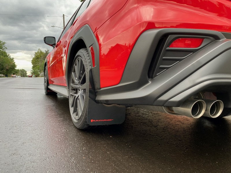 Rally Armor 22-26 Subaru WRX Black UR Mud Flap w/Red Logo MF92-UR-BLK/RD