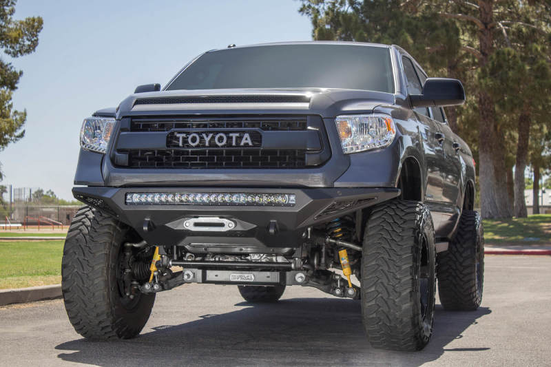 Addictive Desert Designs 2014+ Toyota Tundra Stealth Fighter Front Bumper w/Winch Mount & Sensors - GTR Auto