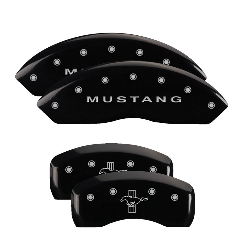 MGP Front set 2 Caliper Covers Engraved Front MGP Black finish silver ch - GTR Auto