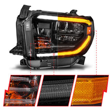 Load image into Gallery viewer, ANZO 14-21 Toyota Tundra (OE Halogen w/LED DRL) LED Crystal Headlights w/ Switchback &amp; DRL - Blk - GTR Auto