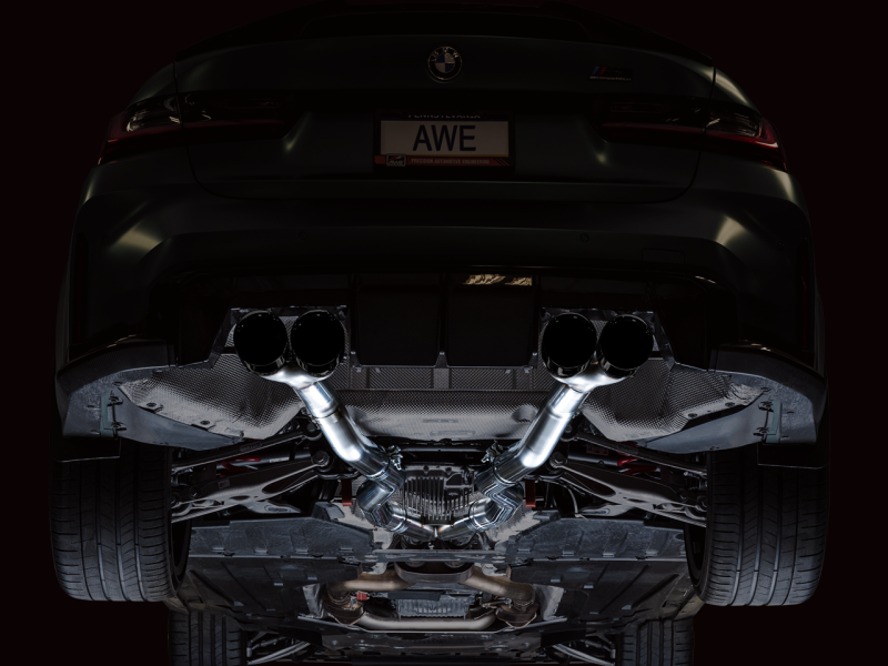 AWE Tuning Track Edition Cat-Back Exhaust for BMW G8X M3/M4 - Diamond Black Tips - GTR Auto