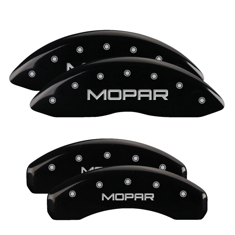 MGP 4 Caliper Covers Engraved Front & Rear MGP Black finish silver ch - GTR Auto