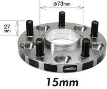 Load image into Gallery viewer, Project Kics 12X1.50 HUB67MM 5x114.3 Wide Tread Spacers - 15MM