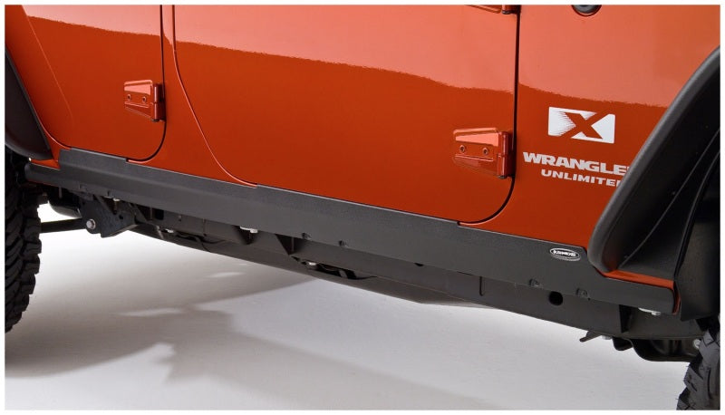 Bushwacker 07-18 Jeep Wrangler Unlimited Trail Armor Rocker Panel and Sill Plate Cover - Black - GTR Auto