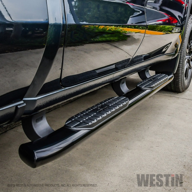Westin 19-20 Chevrolet Silverado/GMC Sierra 1500 Double Cab PRO TRAXX 5 Oval Nerf Step Bars - Black - GTR Auto