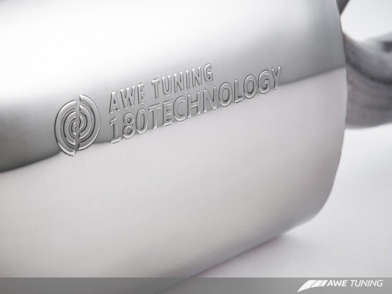 AWE Tuning Audi B8 A5 2.0T Touring Edition Single Outlet Exhaust - Polished Silver Tips - GTR Auto