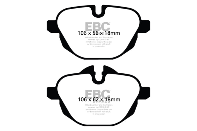 EBC 11+ BMW X3 2.0 Turbo (F25) Greenstuff Rear Brake Pads - GTR Auto